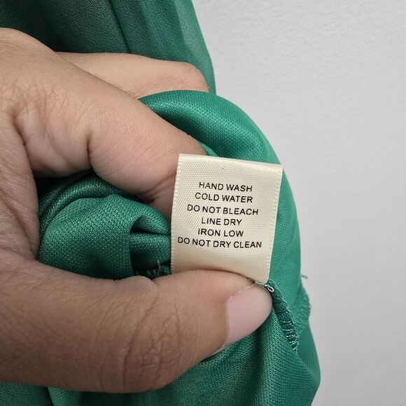 Strapless Tube Top Size Medium Green With Mesh Like Overlay (A34) - Picture 5 of 7